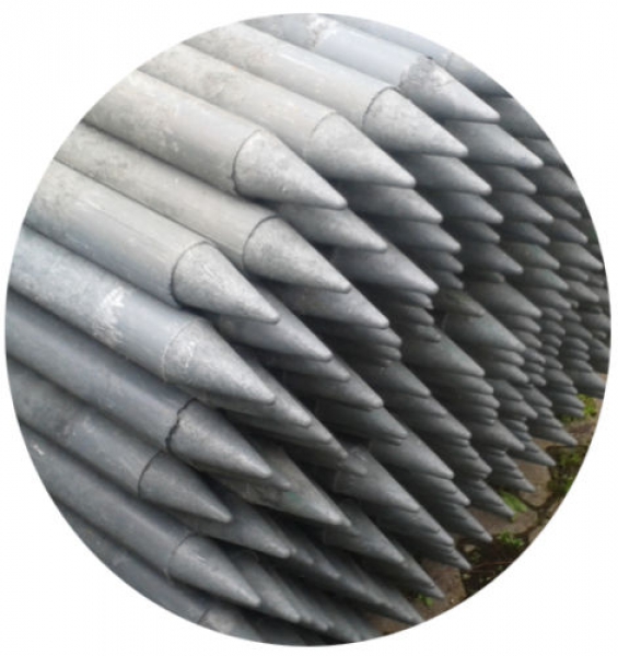 Kunststoffe Garten - Rundpfosten Grau