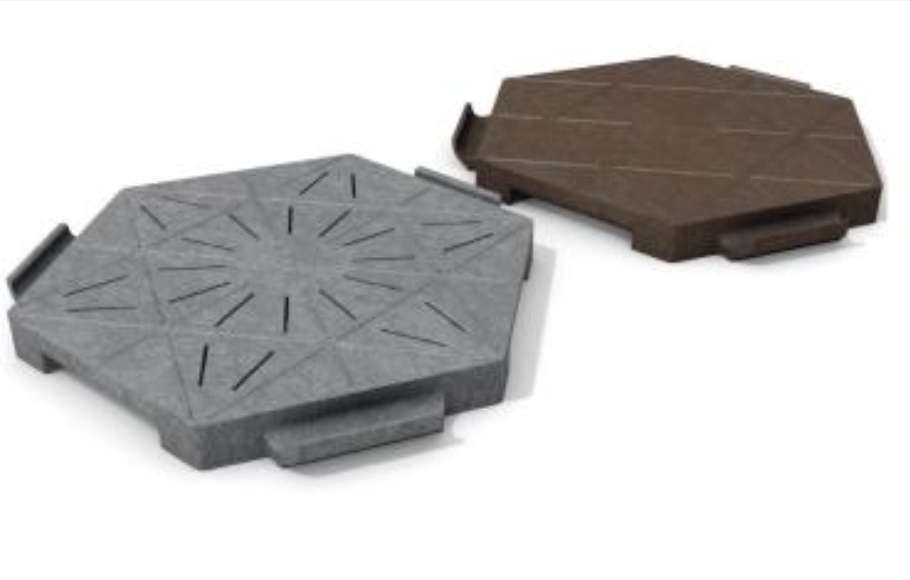 Kunststoffe Garten - Waben in Grau und Braun